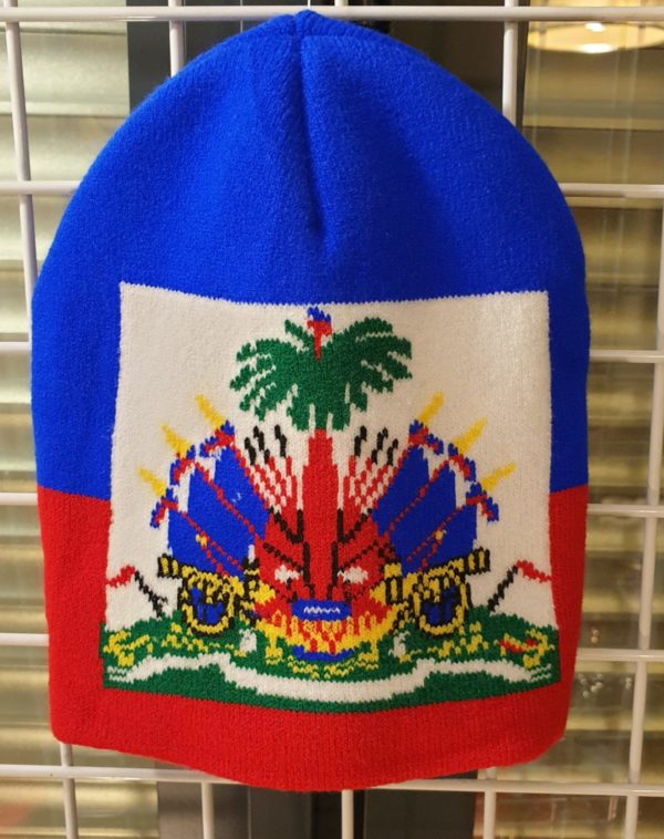 Réf86 Haïti Bonnet orné du drapeau haïtien sur fond rouge et bleu taille unique. Prix : 13.00€