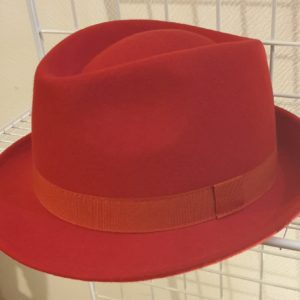 Chapeau petit bord rouge vif 12