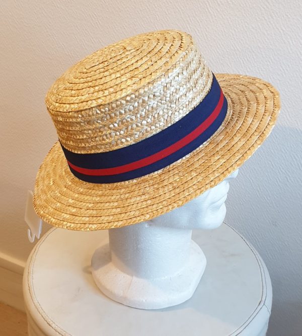 Chapeau canotier. Ceinture marine rouge 31 – Image 2