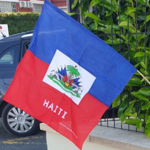 Drapeau Haïti bandana + mât Réf54