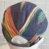 Réf33.3 Beret-casquette.-Tres-chic.-Tissu-coton-et-polyester.-Entierement-double.-Rayure-bleue.-Reglable-a-larriere.Taille-unique-