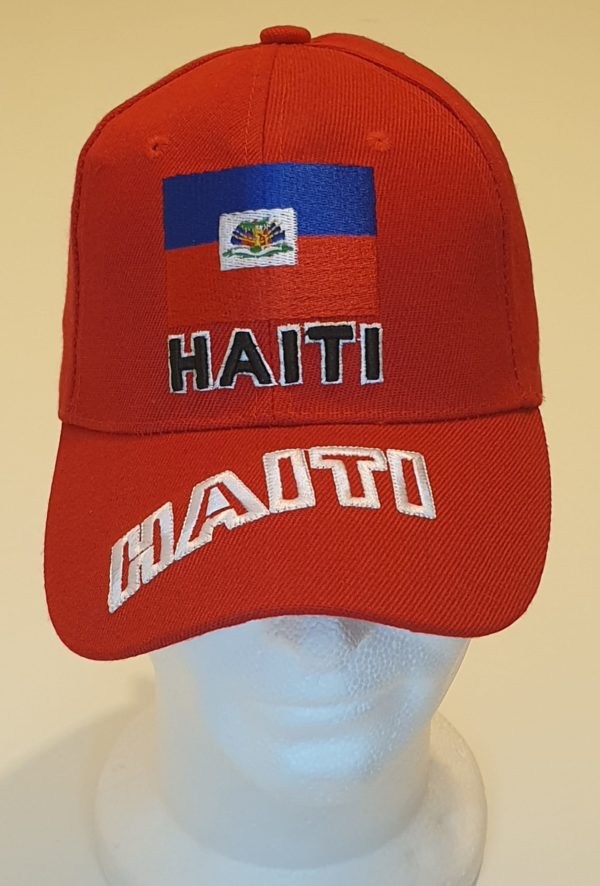 12Casquette Haïti. Une casquette Base-ball. Casquette de sport Hip Hop en coton acrylique. H & F. Broderie et drapeau Haïti en rouge. Réglable à rabat (scratch) rouge. Taille unique13,50€