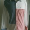 14.1Chemise manches longues. Inspiration haïtienne Bleu blanc rouge. Tissu vichy cent pour cent coton. Fait à Paris par Anjero. Taille L. Prix 59.95€