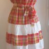 13.4Robe madras pour les cérémonies. Tissu tout en coton. Elastique à la taille.Une ceinture est livrée avec la robe. Cette superbe robe a été confectionnée à Paris et différentes tailles disponibles sont proposées : S, M, L, XL.