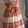 13.6Robe madras pour les cérémonies. Tissu tout en coton. Elastique à la taille.Une ceinture est livrée avec la robe. Cette superbe robe a été confectionnée à Paris et différentes tailles disponibles sont proposées : S, M, L, XL.