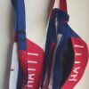 87.4Bumbag en coton aux couleurs attrayantes pour randonnée, voyage, course à pied etc... Équipé d'une ceinture et d'une bandoulière réglables. Boucle à dégagement rapide facile à utiliser. Deux poches, sur le dessus et en latéral, dont chacune munie d'une fermeture éclaire à glissières avec butée et blocage par curseur. Dimention : 28cm * 14cm. Taille unique.  Confectionnée en atelier à Paris par AnjeroCréation.