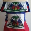 1.2Corasge bicolore rouge et bleu assorti du drapeau Haïti. Taille : S, M,