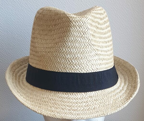 14.1Chapeau paille naturelle pour l'été, rafraichissant, confortable et léger à porter. Son style large bord assorti d'un galon de couleur noire lui confère un rendu singulier.